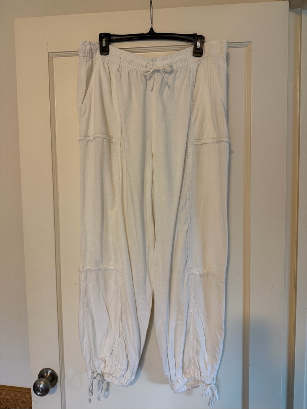 H&M White Drawstring Jogger Pants